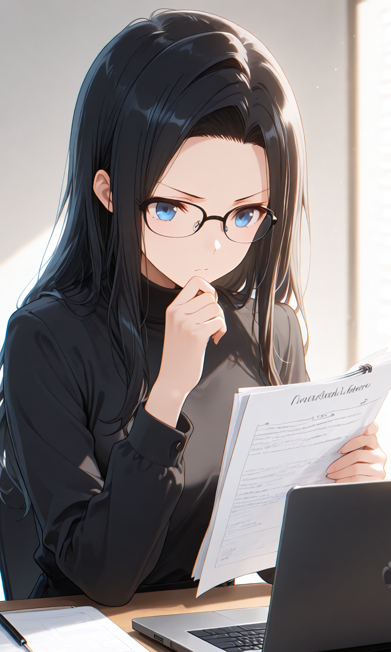 プラットフォームごとのAI作品規約を確認しながら考えるイラストレーターのイメージイラスト