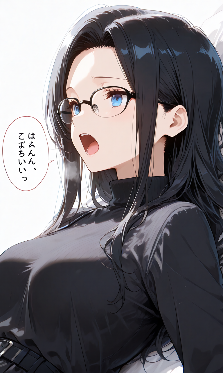 長い日本語の喘ぎ声テキストを吹き出しに指定した生成例