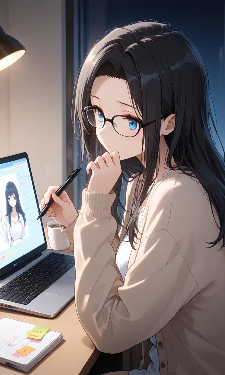 投稿先の規約を確認しながら外部サイトへの導線を考えるクリエイターのイメージイラスト