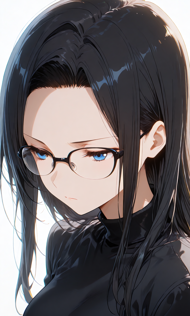 半目でじっとりと睨みつけるジト目プロンプトの生成例イラスト