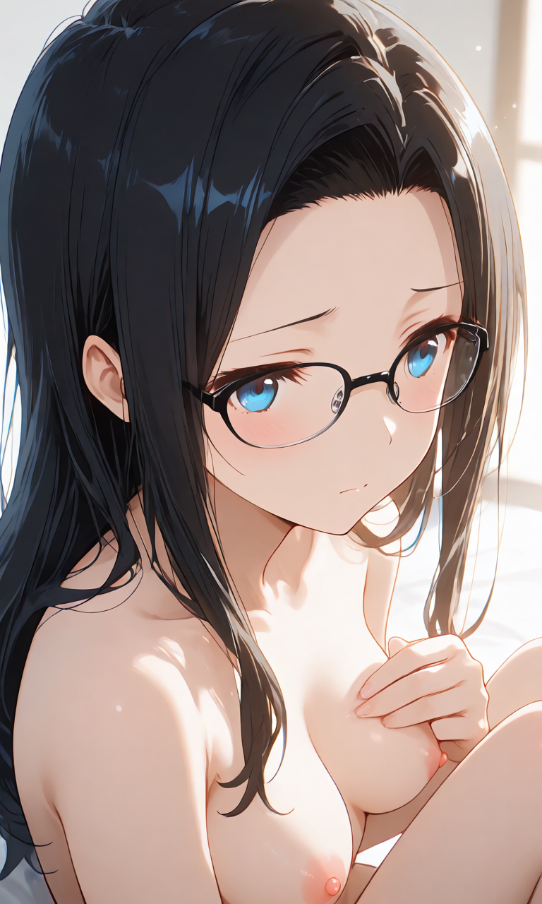 胸元にピントを合わせたプロンプト生成例