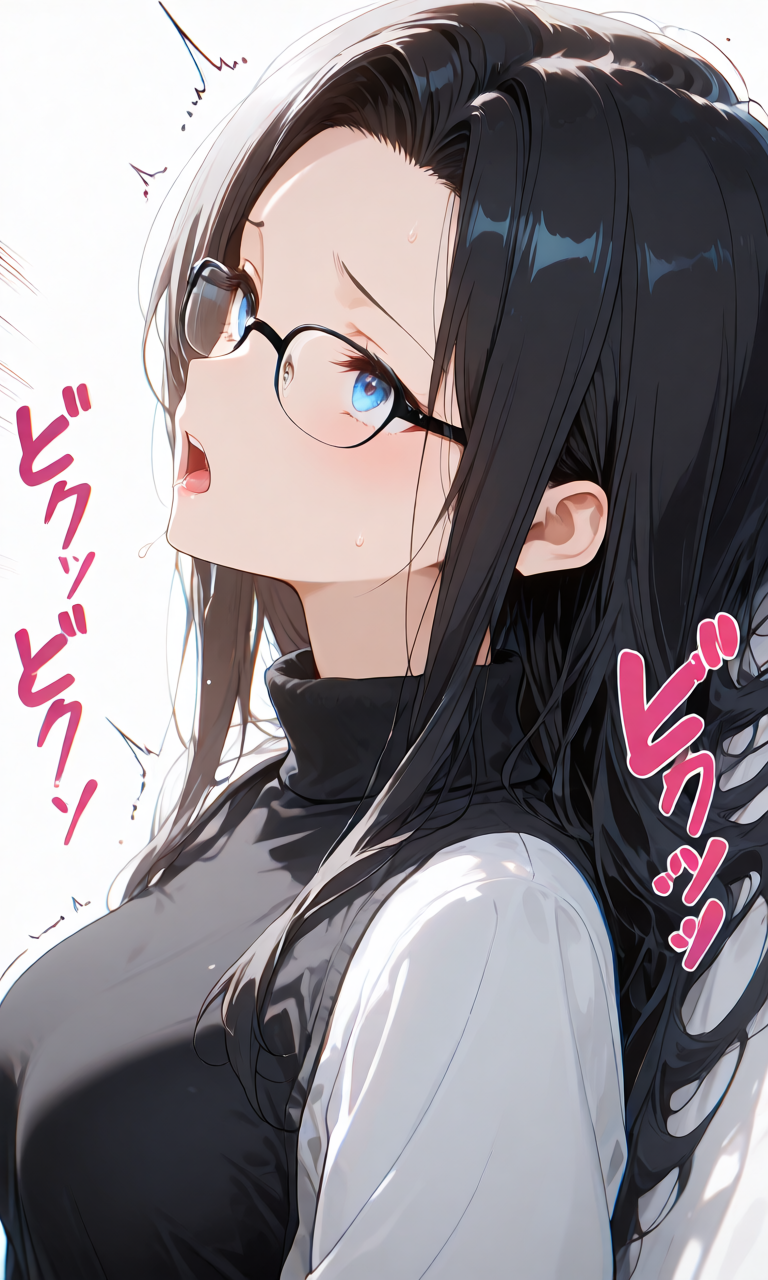 体の痙攣を表す日本語オノマトペを指定した生成例