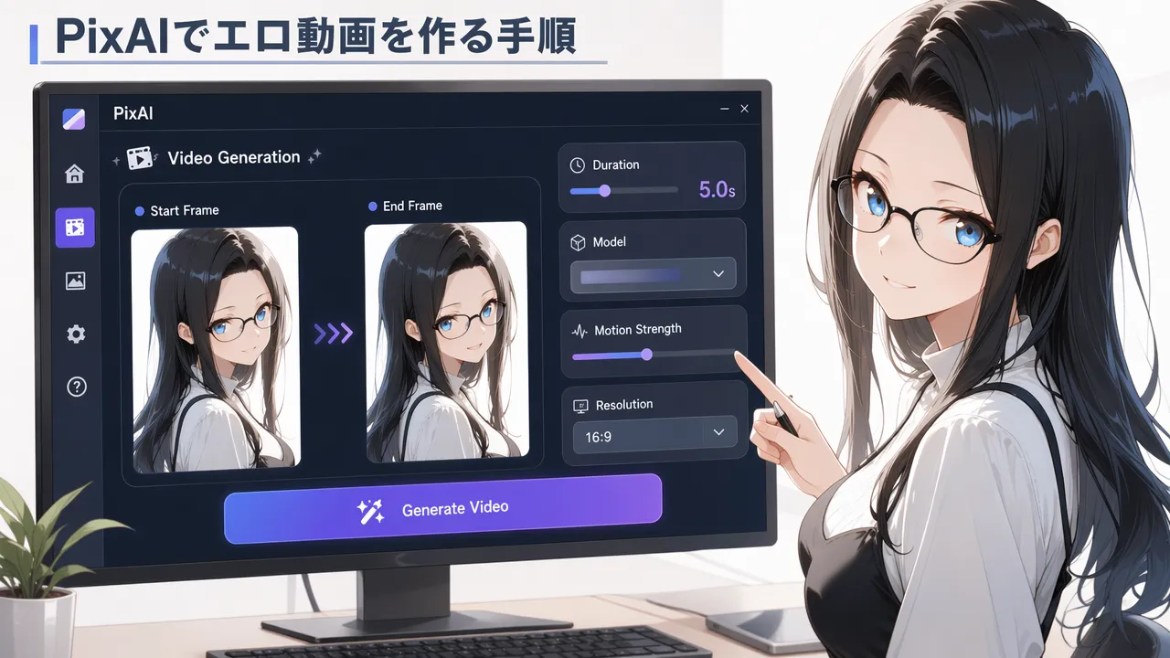 PixAIでエロ動画を作る手順