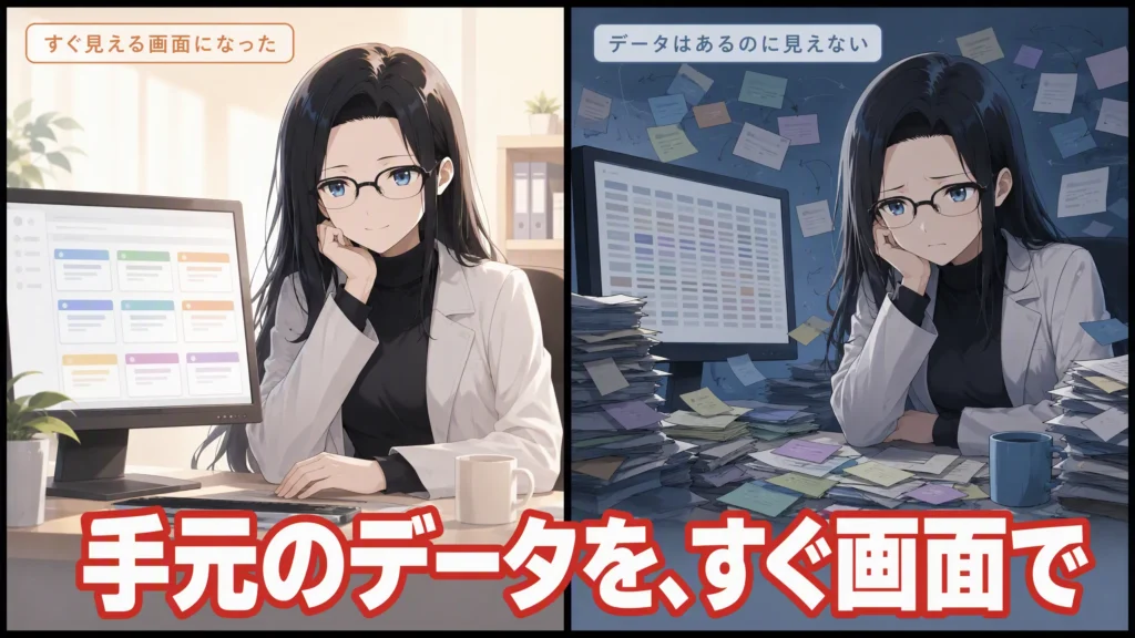 Pythonで集めたデータを、サクッと画面で見られるようにする